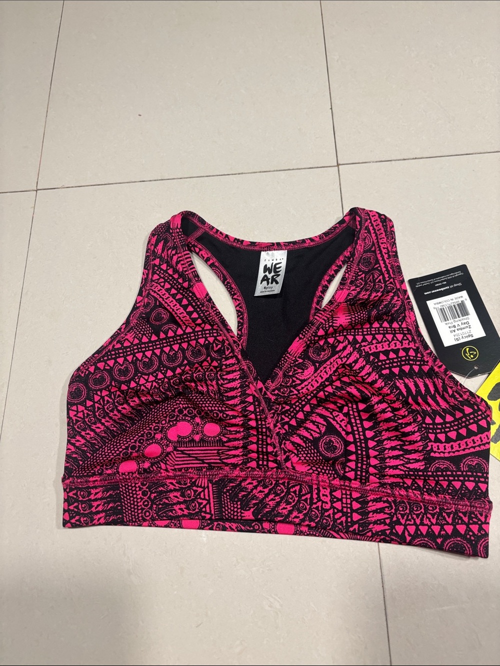 Zumba Fitness Hot Pink & Black Front-Zip Sports Bra